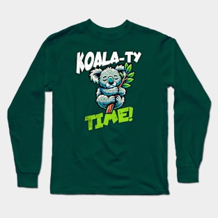 Koala Nap "Koala-ty Time!" Cute Koala Sleeping Long Sleeve T-Shirt